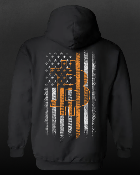 Bitcoin X American Flag Hoodie